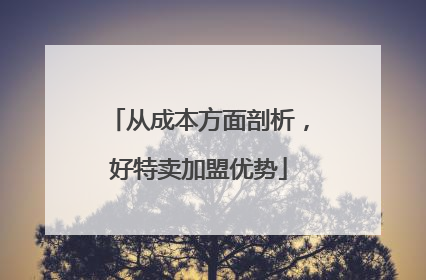 从成本方面剖析，好特卖加盟优势
