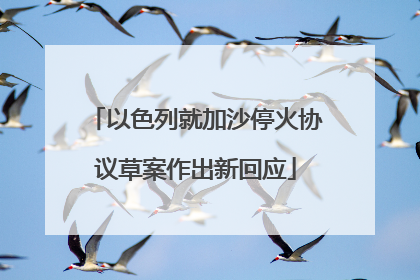 以色列就加沙停火协议草案作出新回应