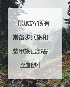 以陆军所有常备步兵旅和装甲旅已部署至加沙