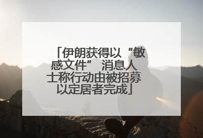 伊朗获得以“敏感文件” 消息人士称行动由被招募以定居者完成