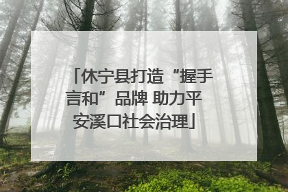 休宁县打造“握手言和”品牌 助力平安溪口社会治理