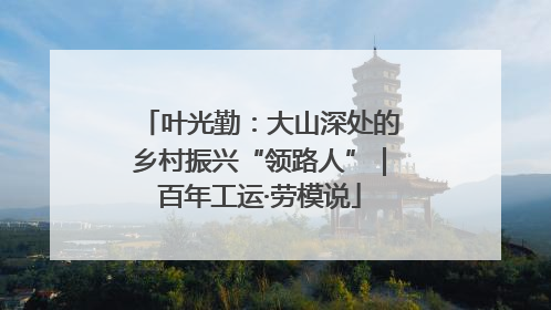 叶光勤：大山深处的乡村振兴“领路人”｜百年工运·劳模说