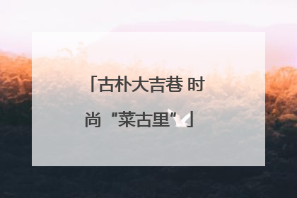 古朴大吉巷 时尚“菜古里”