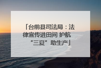 台前县司法局：法律宣传进田间 护航“三夏”助生产