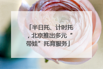 半日托、计时托，北京推出多元“带娃”托育服务