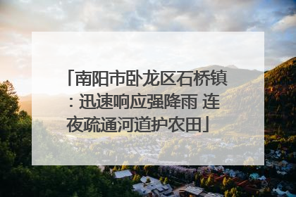 南阳市卧龙区石桥镇：迅速响应强降雨 连夜疏通河道护农田