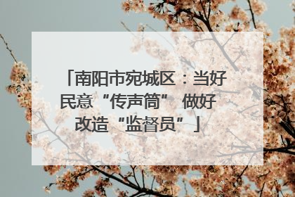 南阳市宛城区：当好民意“传声筒” 做好改造“监督员”