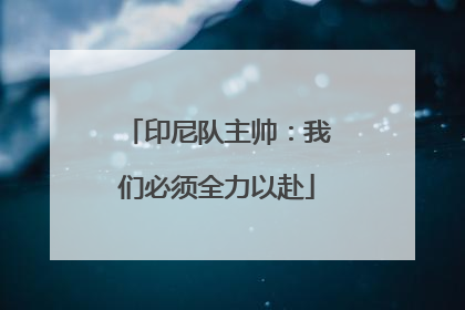 印尼队主帅：我们必须全力以赴