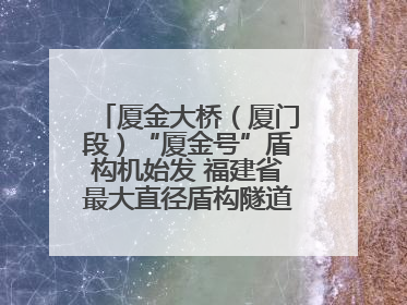 厦金大桥（厦门段）“厦金号”盾构机始发 福建省最大直径盾构隧道正式掘进