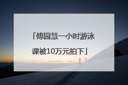 傅园慧一小时游泳课被10万元拍下
