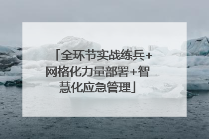 全环节实战练兵+网格化力量部署+智慧化应急管理