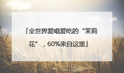 全世界爱唱爱吃的“茉莉花”，60%来自这里