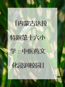 内蒙古达拉特旗第十六小学：中医药文化浸润校园