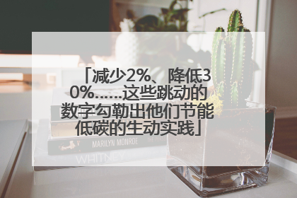 减少2%、降低30%……这些跳动的数字勾勒出他们节能低碳的生动实践