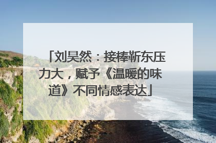 刘昊然：接棒靳东压力大，赋予《温暖的味道》不同情感表达