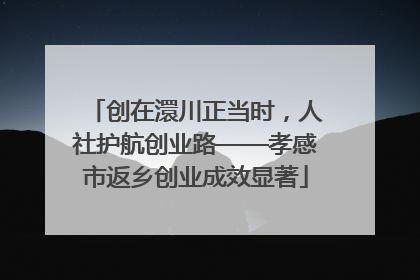 创在澴川正当时，人社护航创业路——孝感市返乡创业成效显著