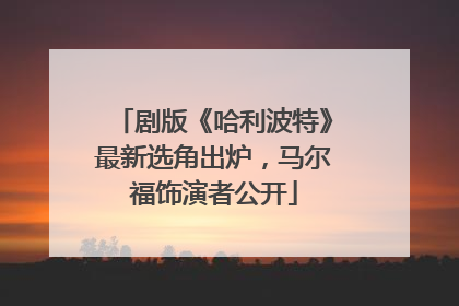 剧版《哈利波特》最新选角出炉，马尔福饰演者公开