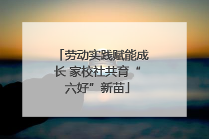 劳动实践赋能成长 家校社共育“六好”新苗