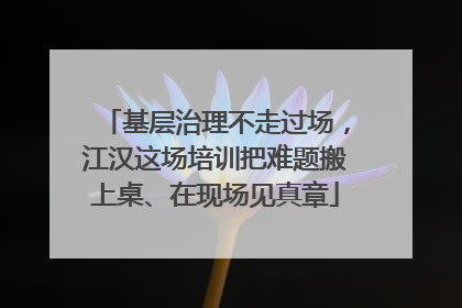 基层治理不走过场，江汉这场培训把难题搬上桌、在现场见真章