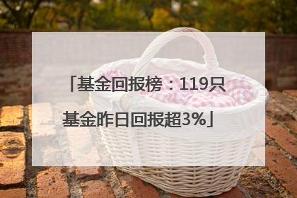 基金回报榜：119只基金昨日回报超3%