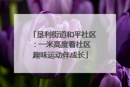 垦利街道和平社区：一米高度看社区 趣味运动伴成长