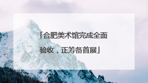 合肥美术馆完成全面验收，正筹备首展