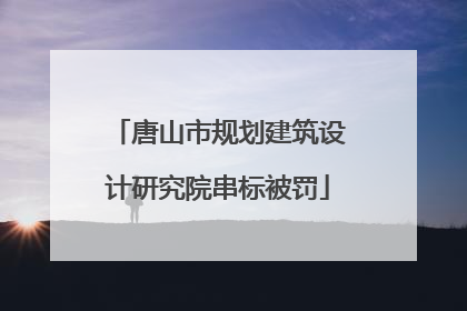唐山市规划建筑设计研究院串标被罚