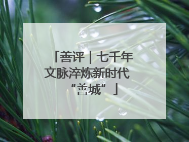 善评｜七千年文脉淬炼新时代“善城”