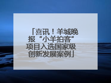 喜讯！羊城晚报“小羊拍客”项目入选国家级创新发展案例