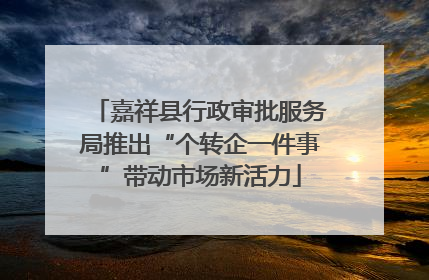 嘉祥县行政审批服务局推出“个转企一件事”带动市场新活力