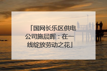 国网长乐区供电公司施晨晖：在一线绽放劳动之花
