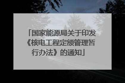 国家能源局关于印发《核电工程定额管理暂行办法》的通知