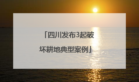 四川发布3起破坏耕地典型案例