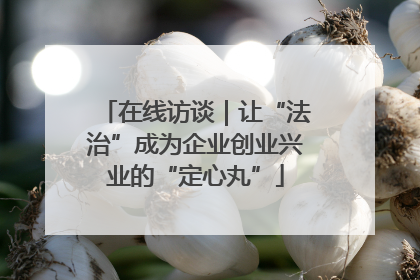 在线访谈｜让“法治”成为企业创业兴业的“定心丸”