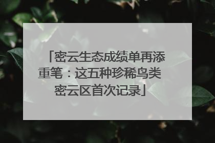 密云生态成绩单再添重笔：这五种珍稀鸟类密云区首次记录