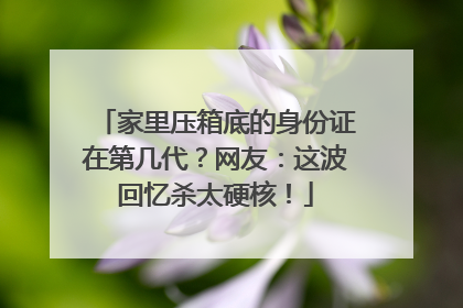 家里压箱底的身份证在第几代？网友：这波回忆杀太硬核！
