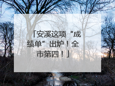 安溪这项“成绩单”出炉！全市第四！