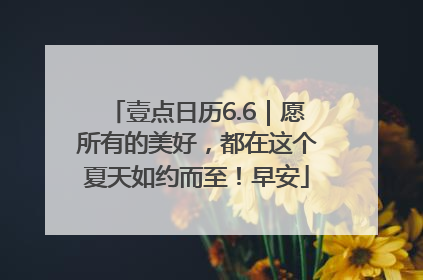壹点日历6.6｜愿所有的美好，都在这个夏天如约而至！早安