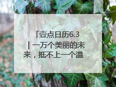 壹点日历6.3｜一万个美丽的未来，抵不上一个温暖的现在！早安