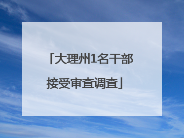大理州1名干部接受审查调查