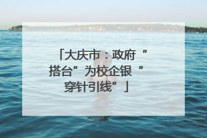 大庆市：政府“搭台”为校企银“穿针引线”