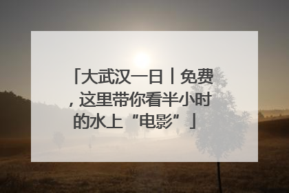 大武汉一日︱免费，这里带你看半小时的水上“电影”