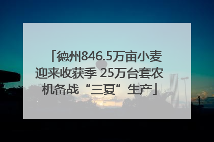 德州846.5万亩小麦迎来收获季 25万台套农机备战“三夏”生产