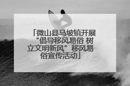 微山县马坡镇开展“倡导移风易俗 树立文明新风”移风易俗宣传活动