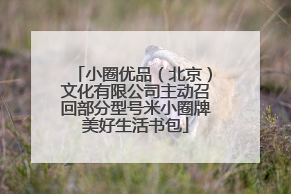 小圈优品（北京）文化有限公司主动召回部分型号米小圈牌美好生活书包