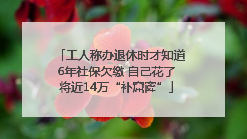 工人称办退休时才知道6年社保欠缴 自己花了将近14万“补窟窿”