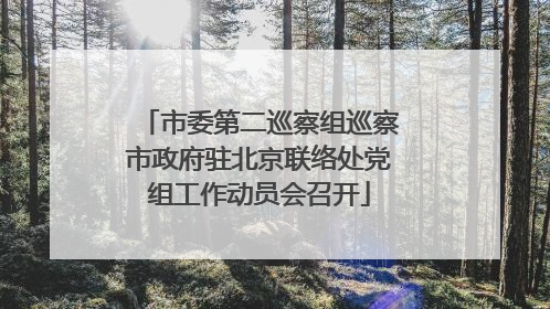 市委第二巡察组巡察市政府驻北京联络处党组工作动员会召开