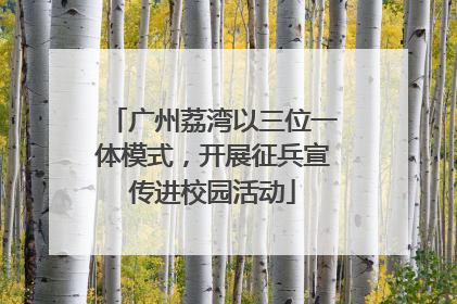 广州荔湾以三位一体模式，开展征兵宣传进校园活动