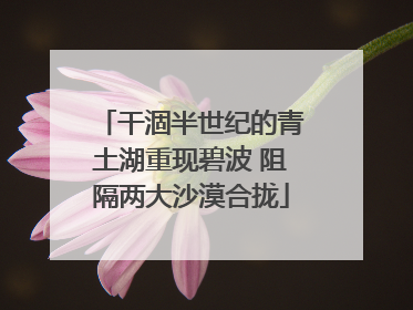 干涸半世纪的青土湖重现碧波 阻隔两大沙漠合拢