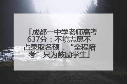 成都一中学老师高考637分：不填志愿不占录取名额，“全程陪考”只为鼓励学生